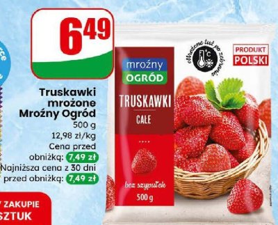 Truskawki mrożone całe  promocja w Dino