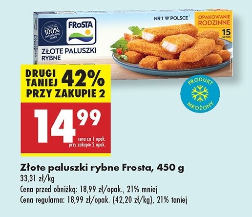 Złote paluszki rybne Frosta promocja w Biedronka