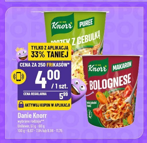 Makaron bolognese Knorr danie promocja