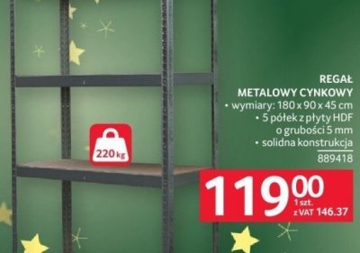 REGAL metalowy cynkowy regał promocja w Selgros