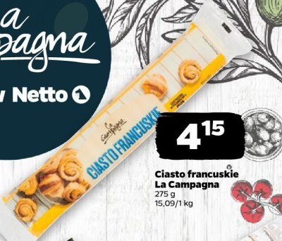 Ciasto francuskie 275 g promocja w Netto