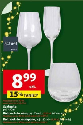 Szklanka poj.: 450 ml Kieliszek do wina, poj.: 330 ml Kieliszek do szampana, poj.: 250 ml promocja w Auchan