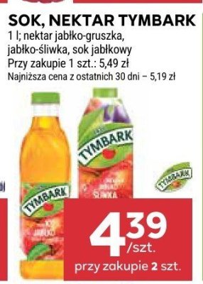 Sok, nektar Tymbark 1 l różne rodzaje promocja w Stokrotka