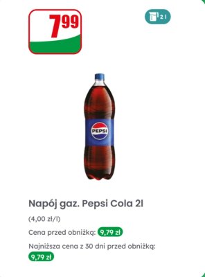 Napój gazowany 2 l promocja w Dino