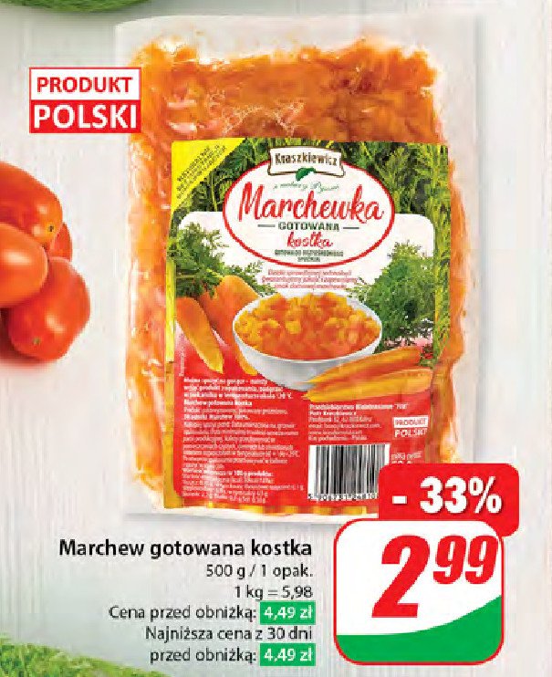 Marchewka gotowana kostka Kraszkiewicz promocja