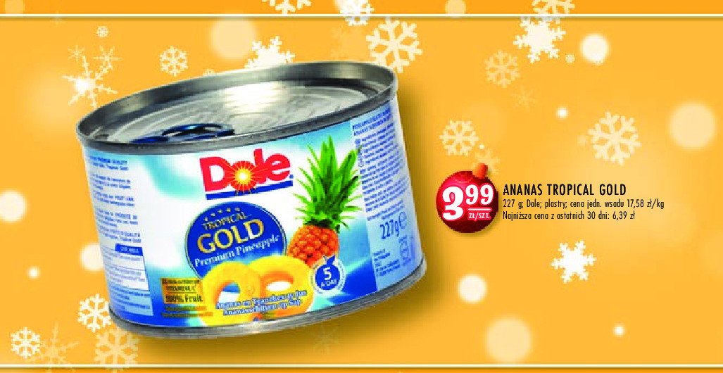 Ananas plastry w soku DOLE TROPICAL GOLD promocja