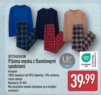 Piżama męska z flanelowymi spodniami UP2FASHION promocja w Aldi