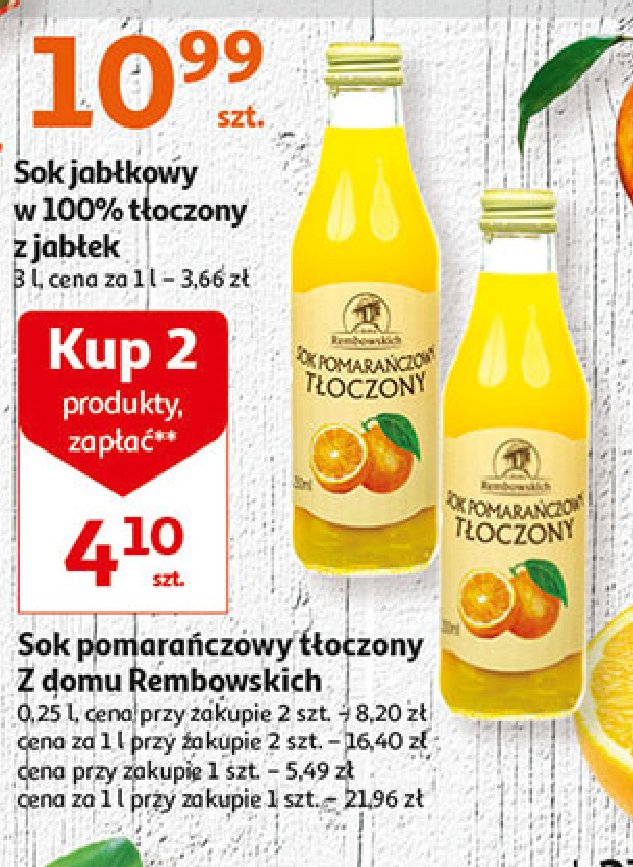 Sok pomarańczowy Z DOMU REMBOWSKICH promocja
