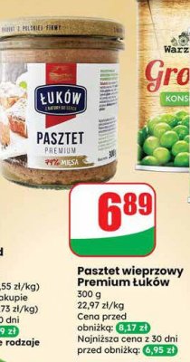 Pasztet wieprzowy Premium Łuków promocja w Dino