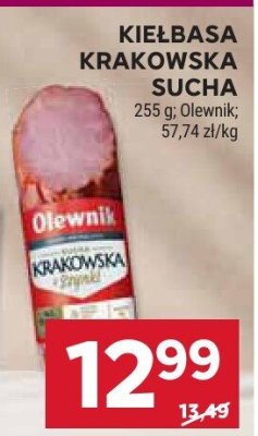 Kiełbasa krakowska sucha Olewnik promocja w Stokrotka