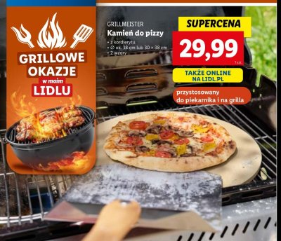 Kamie艅 do pizzy 30 x 38 cm Grill meister promocja