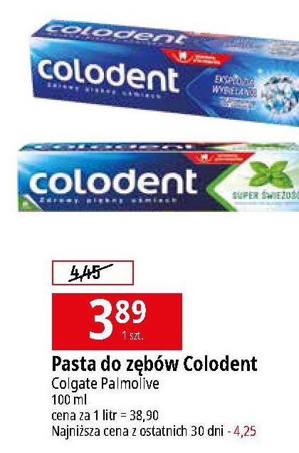 Pasta do zębów Colodent super świeżość promocja