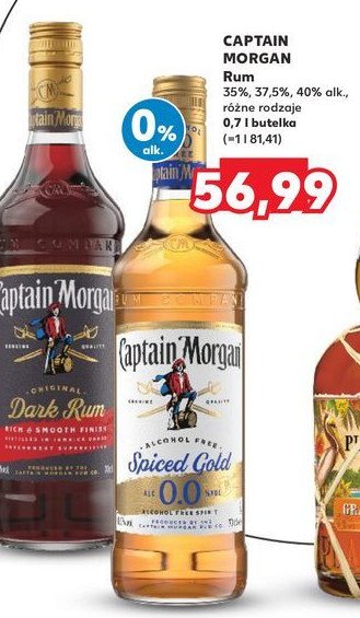 Rum bezalkoholowy Captain morgan spiced gold promocja w Kaufland