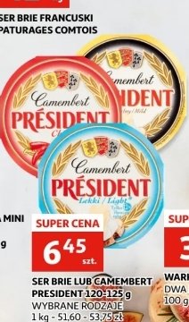 Ser camembert light President promocja