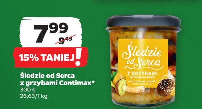 Śledzie od serca z grzybami Contimax promocja