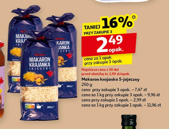 Makaron 5-jajeczny krajanka Auchan promocja w Auchan