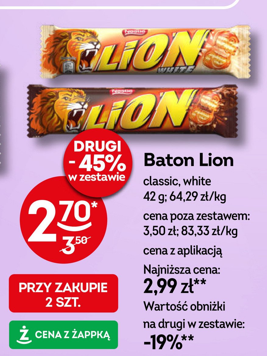 Baton Lion white promocja w Żabka