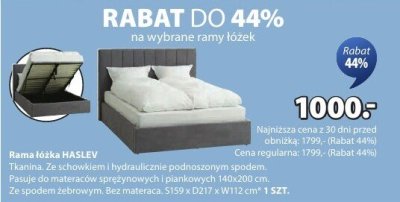 Rama łóżka HASLEV promocja w Jysk