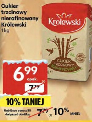 Cukier trzcinowy nierafinowany Królewski promocja w Delikatesy Centrum