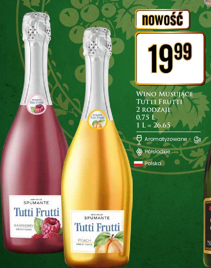Wino o smaku brzoskwiniowym Tutti frutti promocja