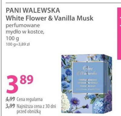 Mydło PANI WALEWSKA White Flower & Vanilla Musk perfumowane w kostce promocja w Hebe