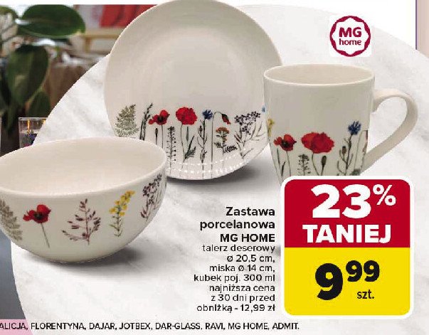 Talerz deserowy 20.5 cm Mg home promocja w Carrefour