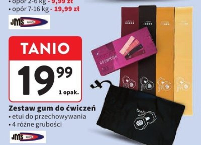 Zestaw gum do ćwiczeń etui do przechowywania 4 różne grubości promocja w Intermarche
