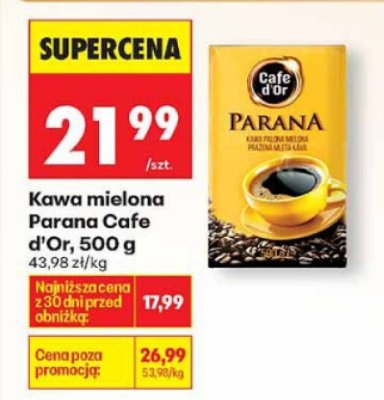 Kawa mielona Parana Cafe d'Or 500g promocja w Biedronka