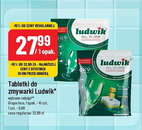 Tabletki do zmywarek lemon Ludwik all in one promocja