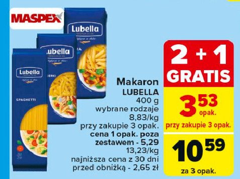 Makaron rurka Lubella makaron promocja