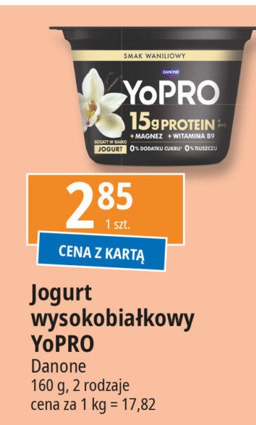 Jogurt proteinowy wanilia Danone yopro promocja w Leclerc