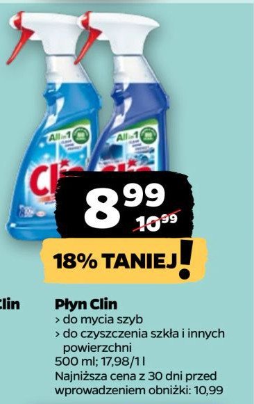 Płyn do mycia multi-surface Clin windows & glass promocja w Netto