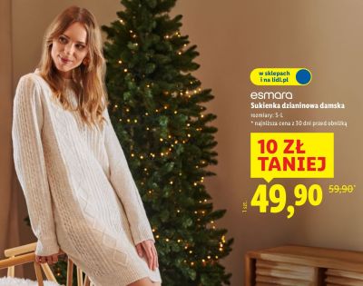 Sukienka dzianinowa damska  promocja w Lidl