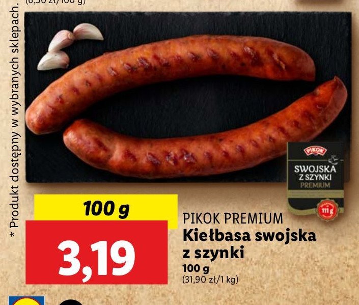 Kiełbasa swojska z szynki Pikok promocja