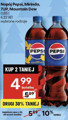 Napój Pepsi, Mirinda, 7UP, Mountain Dew 0,85l promocja w Delikatesy Centrum