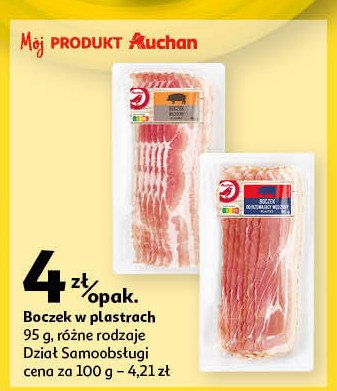 Boczek dojrzewający Auchan różnorodne (logo czerwone) promocja