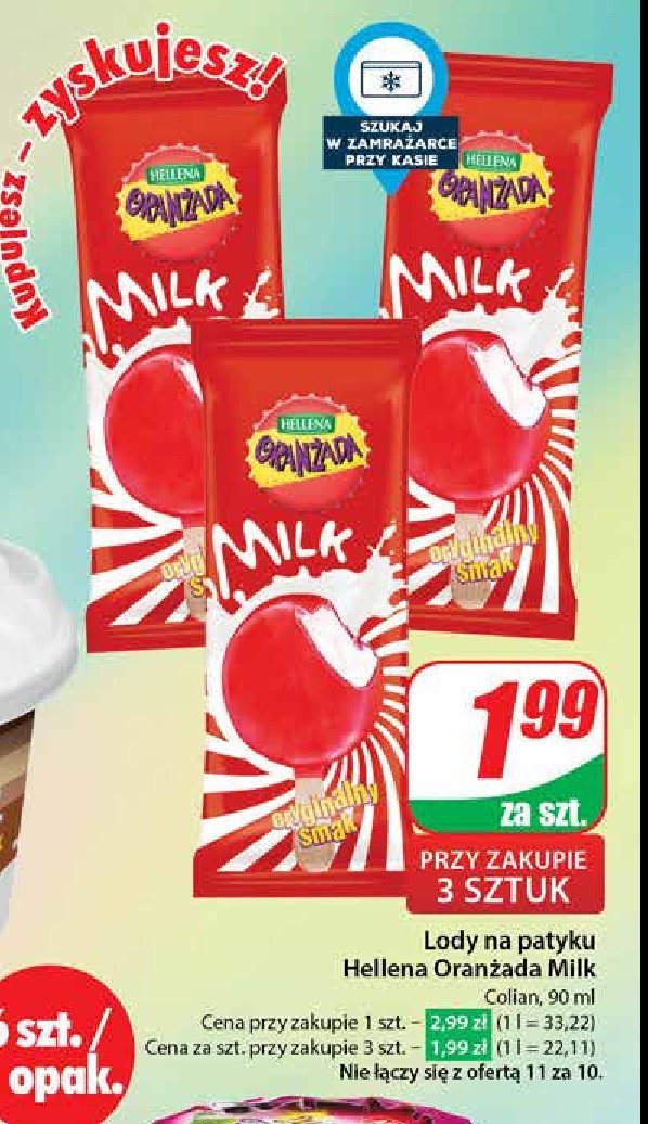 Lody smietankowe Hellena oranżada promocja