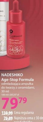 Ampułka Age-Stop Formula odżywiająco-odmładzająca do twarzy z ceramidami NADESHIKO promocja w Hebe