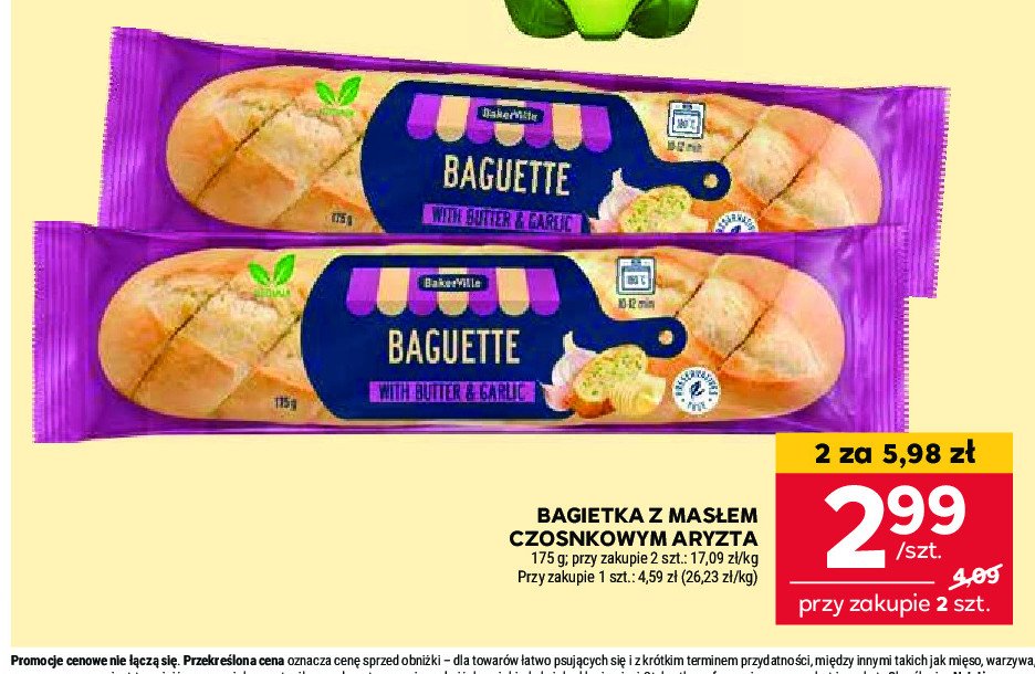 Bagietka z masłem czosnkowym Bakerville promocja