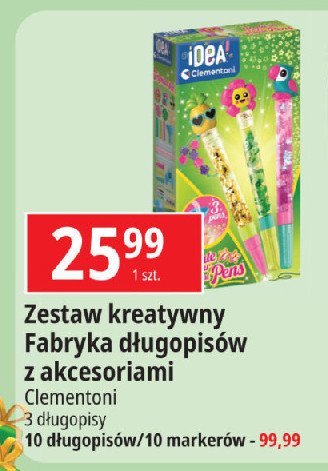 Zestaw kreatywny idea fabryka długopisów 10 szt Clementoni promocja w Leclerc