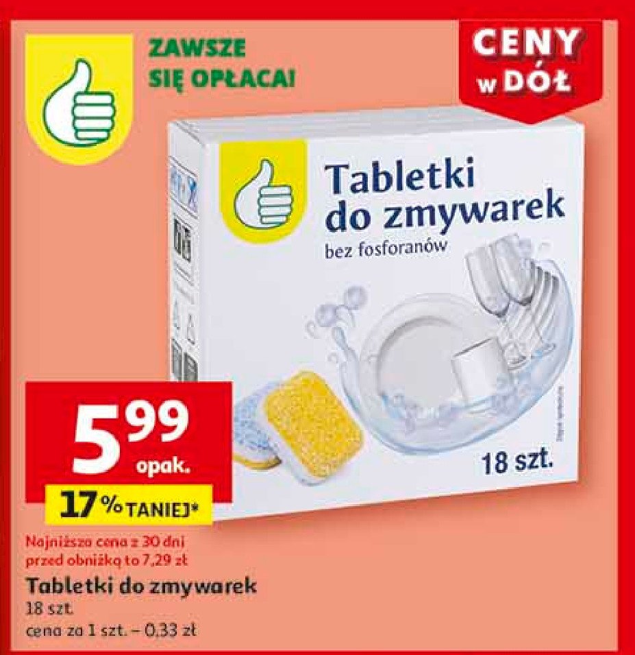 Tabletki do zmywarek Podniesiony kciuk promocja