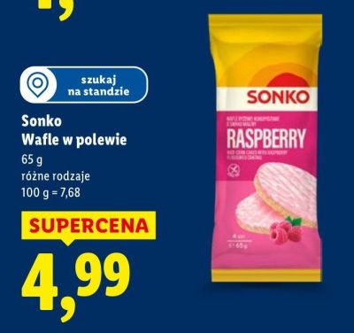 Sonko Wafle w polewie różne rodzaje promocja w Lidl