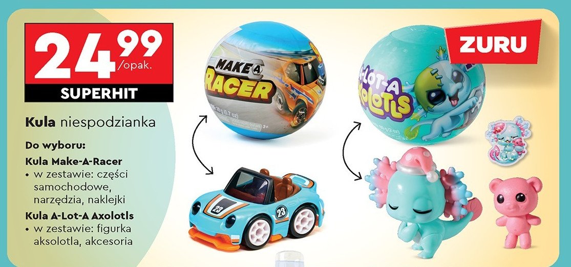 Kula surprise a-make-a racer Zuru promocja w Biedronka