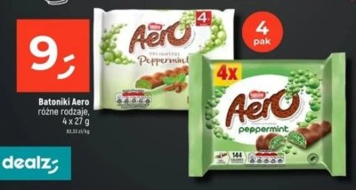 Batoniki Aero różne rodzaje, 4 x 27 g promocja w Dealz