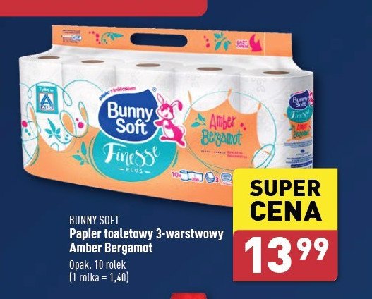 Papier toaletowy finesse Bunny soft promocja w Aldi