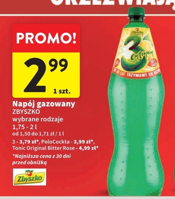 Napój bitter rose Zbyszko tonic Zbyszko (napoje) promocja