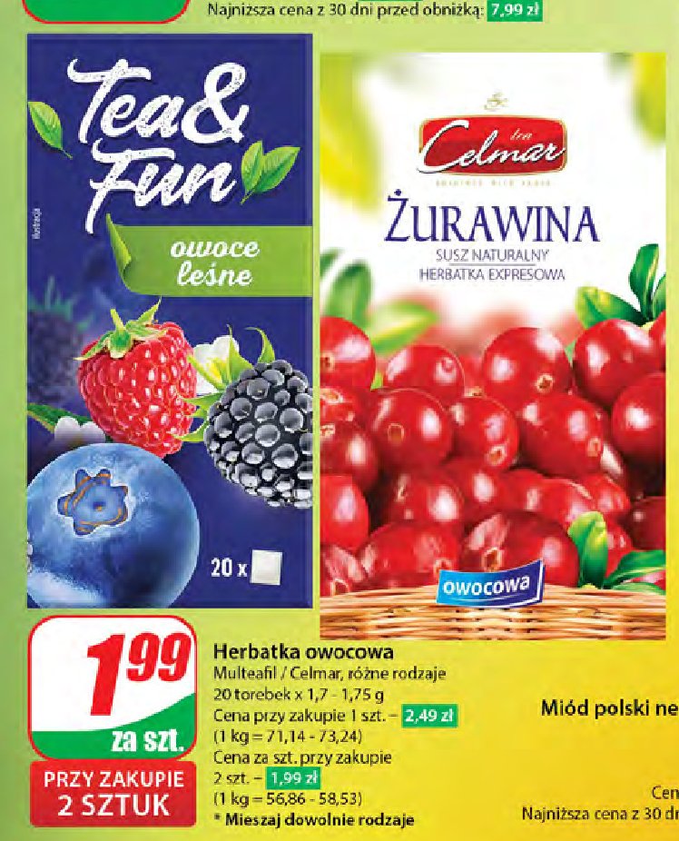 Herbata owoce leśne Tea & fun promocja w Dino