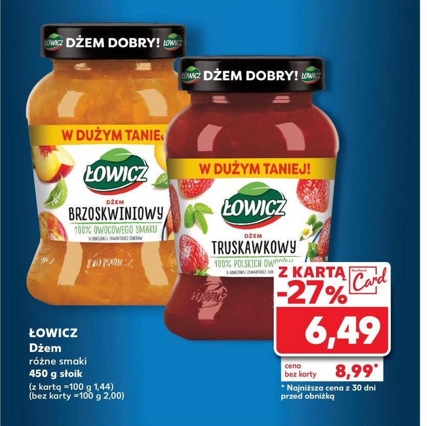 Dżem brzoskwiniowy Łowicz promocja w Kaufland