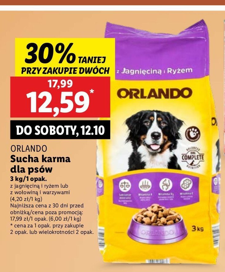 Karma dla psa nuggetsy z jagnięciną i ryżem Orlando promocja