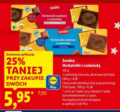 Herbatniki z czekoladą mleczną promocja w Lidl